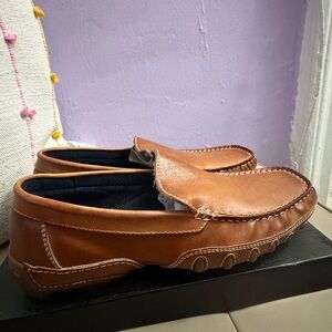 Men Aldo Brown Driving Loafers with Contrast Stitching